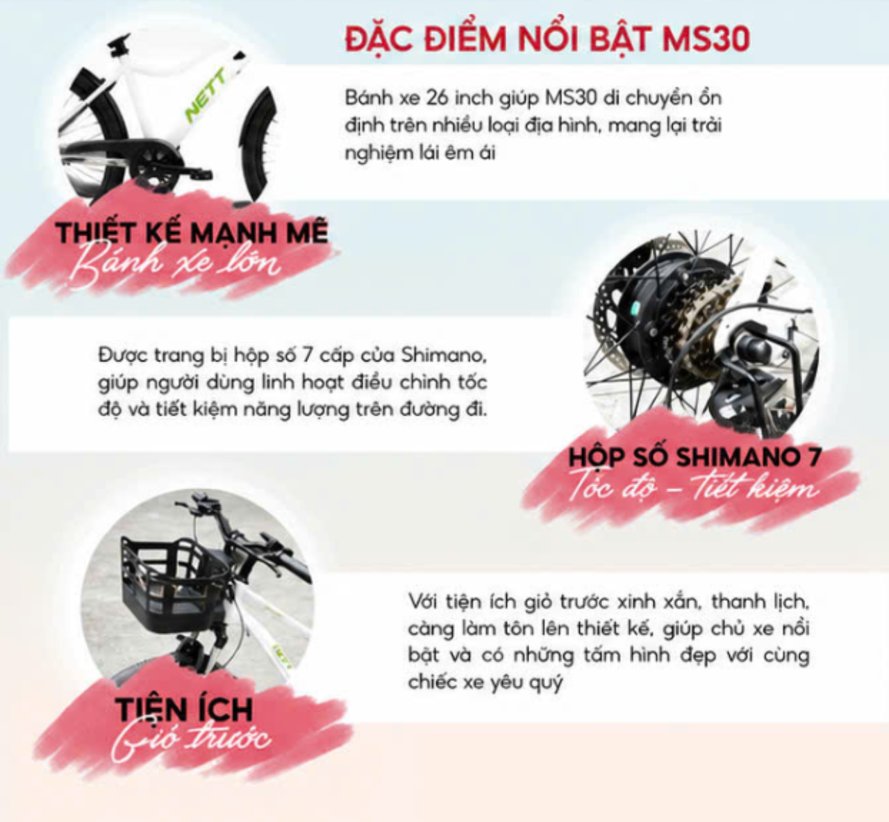NETT MS30 - Xe đạp trợ lực điện mang năng lượng sạch cho hành trình xanh đến Việt Nam