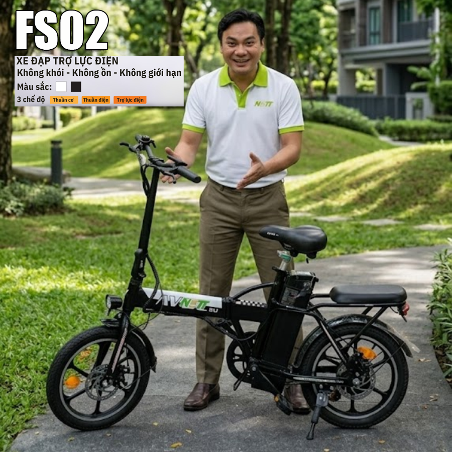 FS02 - Xe đạp trợ lực điện gấp gọn thương hiệu NETT Việt Nam