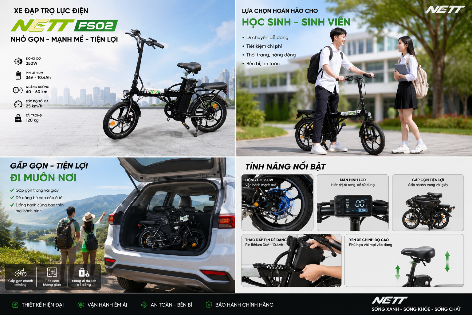 FS02 - Xe đạp trợ lực điện thương hiệu NETT Việt Nam